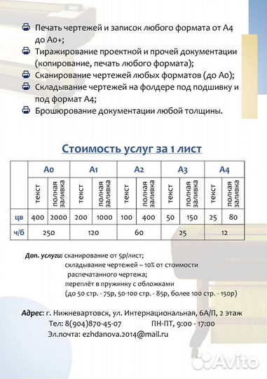 Печать, сканирование, переплет, набор текста