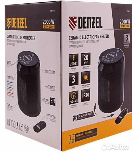 Керамический обогреватель denzel