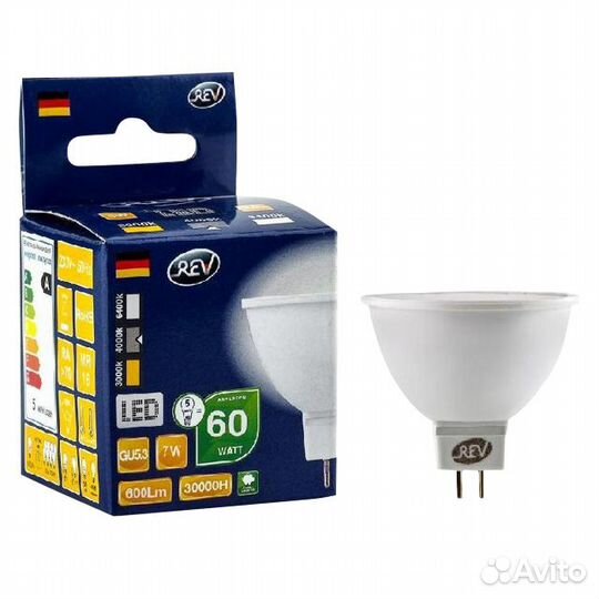 Лампа светодиодная REV 7Вт GU5.3 MR16 220В 4000К M
