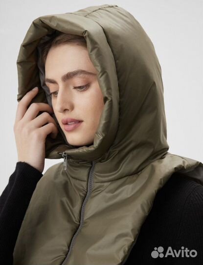 Капор женский, капюшон съемный, манишка