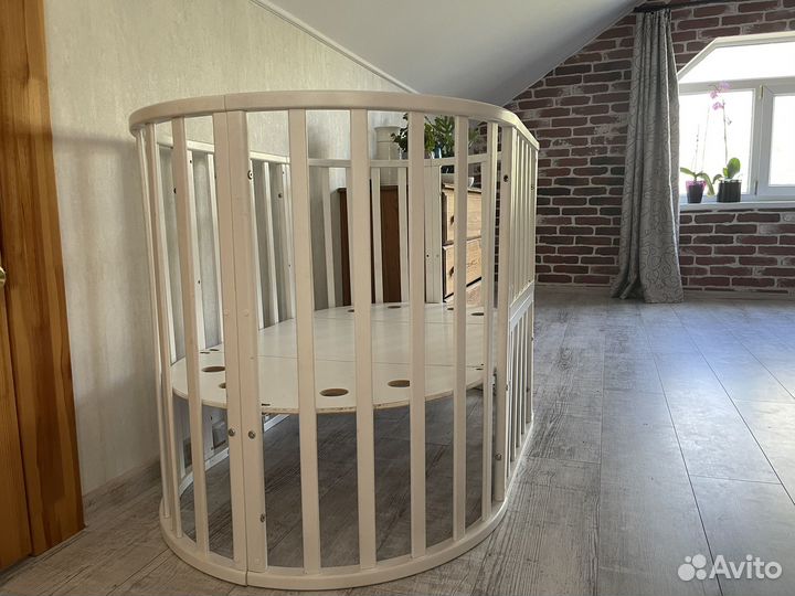 Детская кроватка трансформер круглая