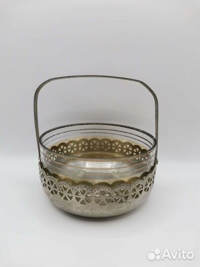 Конфетница сахарница с ручкой мнц СССР (Ч)