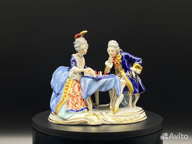Фарфоровая статуэтка Германия «Игра в шахматы»