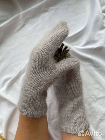 Варежки из пуха норки