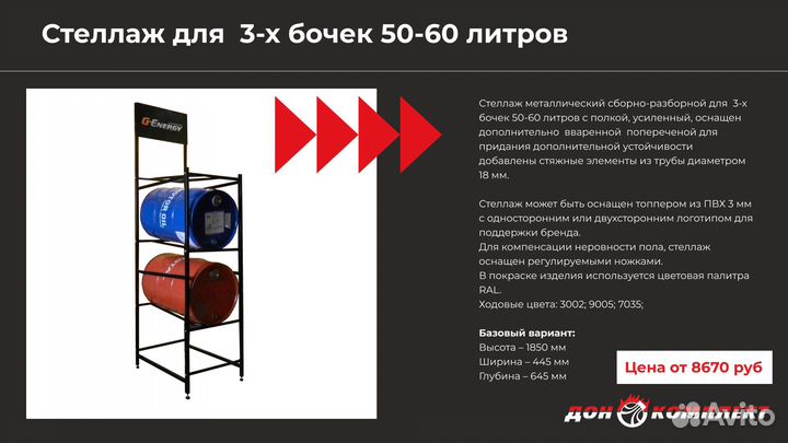 Стеллаж для бочек