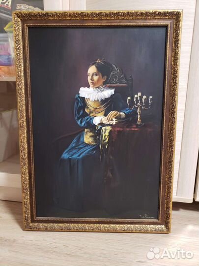 Картина маслом на холсте в раме 67х48см