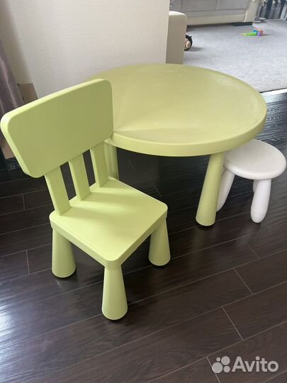 Детский стол, стул и табурет икеа маммут