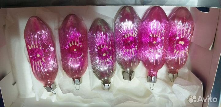 Елочные игрушки СССР- фонарики-льдинки. набор