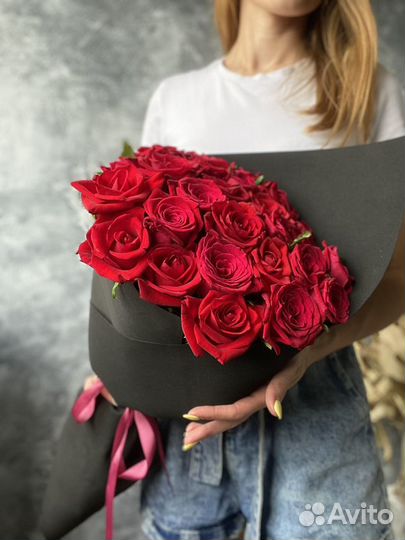 Красные розы, розы букет, 101 роза