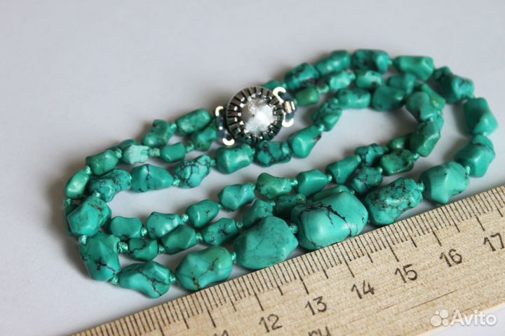 Винтажные бусы бирюза 
