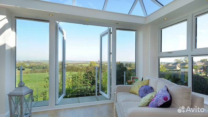 Панорманые раздвижные окна окна алютех