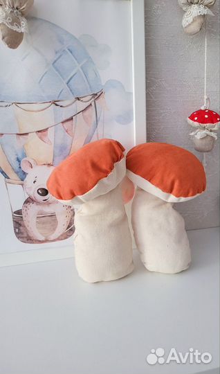 Осенний декор гриб текстильный из ткани