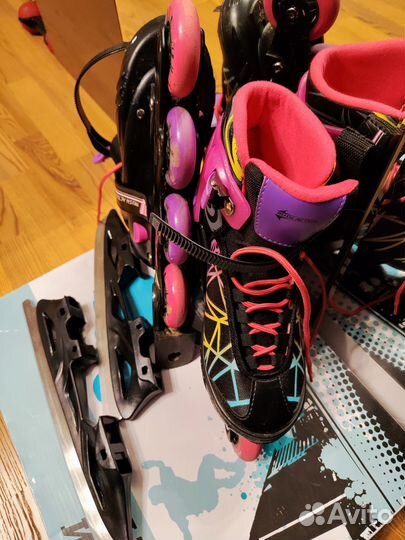 Коньки роликовые + ледовые (2в1)