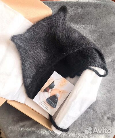 Шапка с кошачьими ушками/Чепчик с ушками