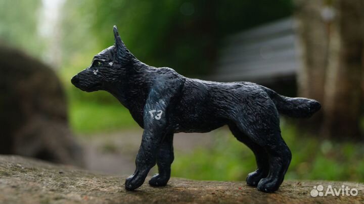 Фигурка волка самолеп собаки ручная работа глины
