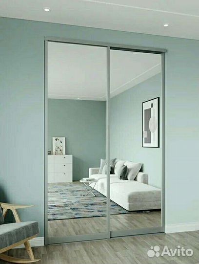 Раздвижные зеркальные двери для встроенного шкафа