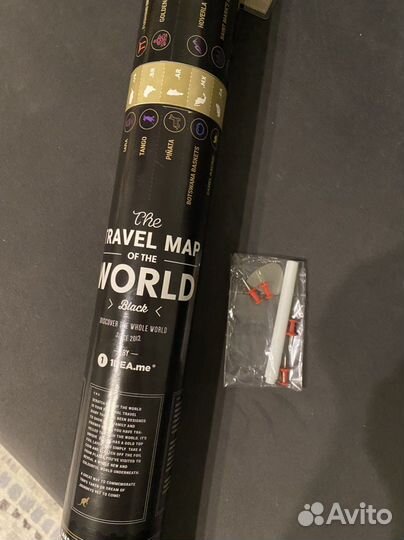 Новая скретч Карта мира в тубусе