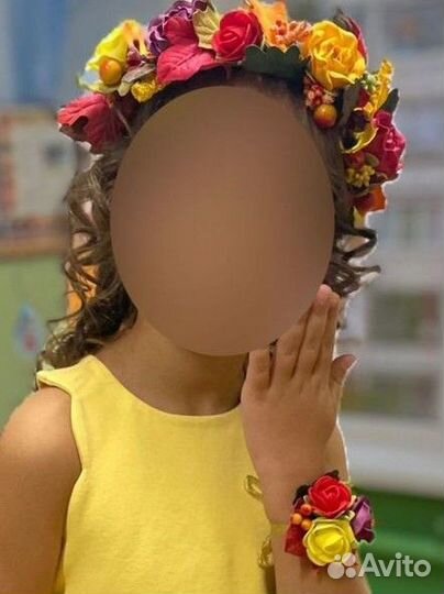 Осенний венок на голову и руку из фоамирана