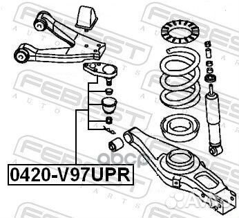 0420V97UPR опора шаровая задняя верхняя Mitsub