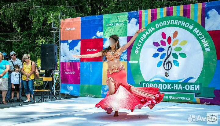 Костюм для восточных танцев кораловый