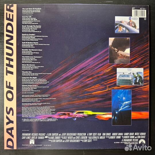 Days Of Thunder - Soundtrack (Голландия 1990г.)