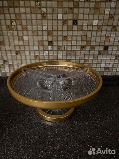 Хрустальная менажница, чехия богема