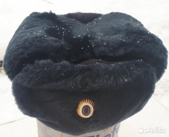 Шапка-ушанка полицейская, б/у, размер 54-56