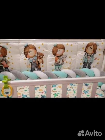 Бортики, подушки в детскую кроватку