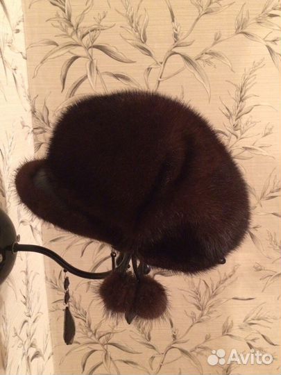 Норковая шапка-берет