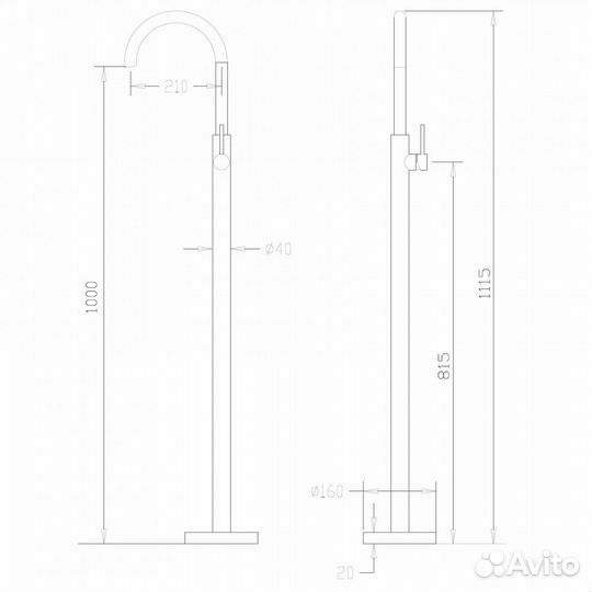 Смеситель для раковины Abber Wasser Kreis AF8141G золото матовое