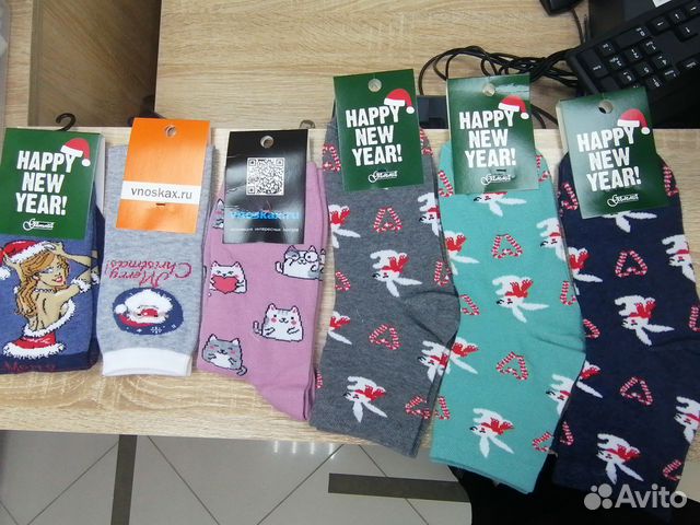 Новогодние мужские и женские носки