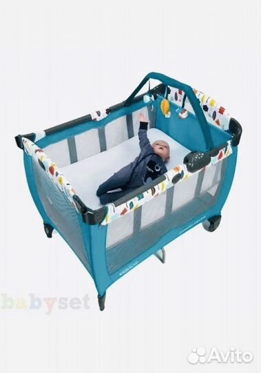 Манеж кровать graco circus бирюзовый бу