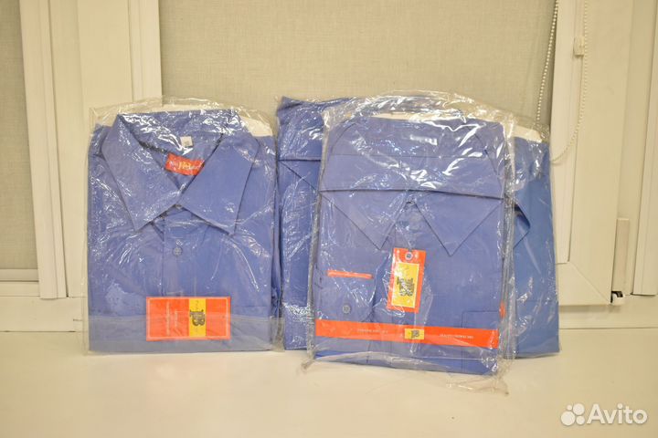 Рубашки синие