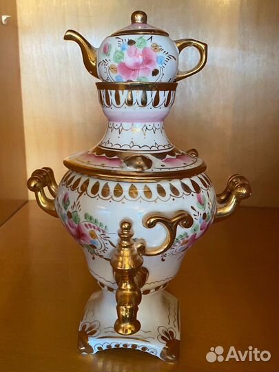 Самовар розовая Гжель СССР