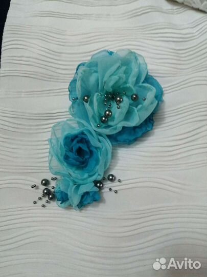 Украшение цветы из вуали