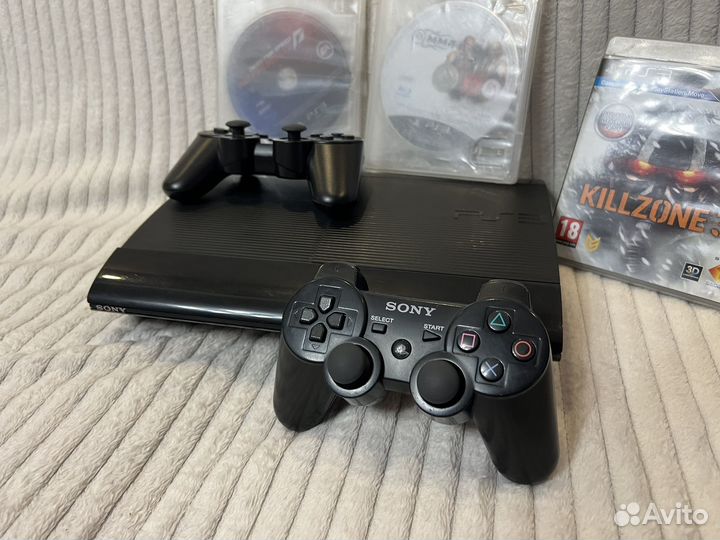 Прошитая Sony Ps3 Super Slim 500Gb 2 Джойстика