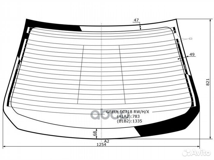 Стекло заднее с обогревом geely emgrand EC7 4D