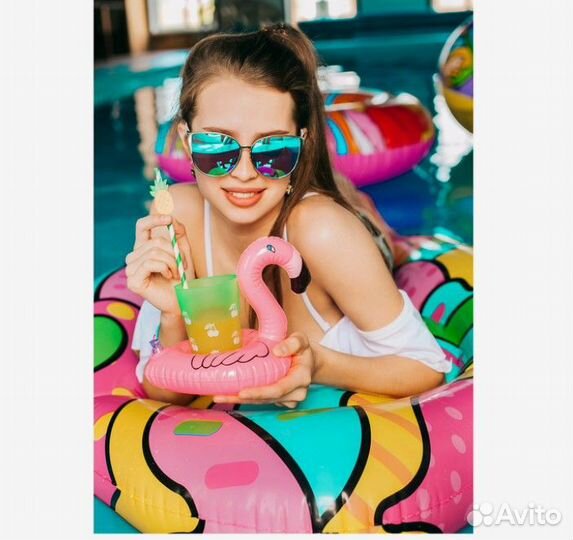 Игрушка надувная-подставка для стакана «Фламинго»