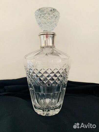 Графин старинный хрустальный с серебром