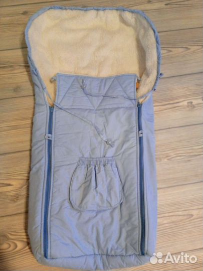 Зимний конверт в коляску на овчине