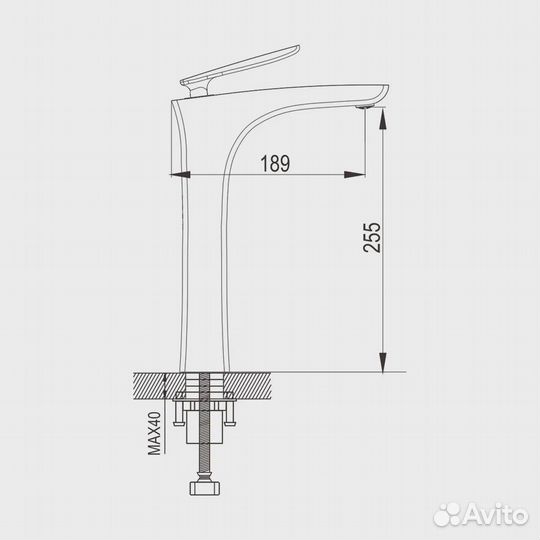 Смеситель для раковины высокий Rose R27 R2711, хр