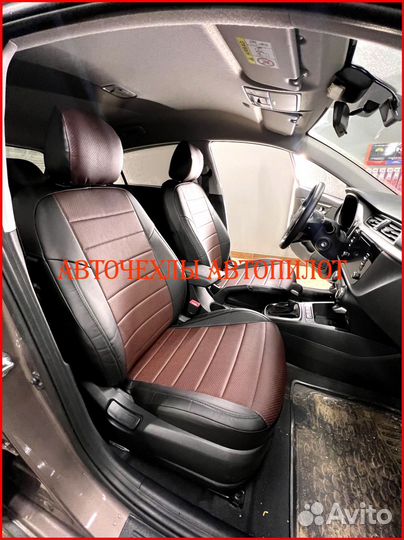 Чехлы Автопилот Kia Rio 4 Xline из экокожи чёр-шок