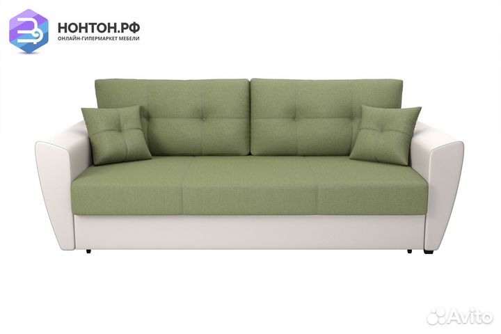 Диван выкатной Фортуна New зеленый / белый