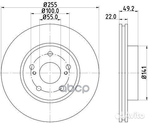 Диск торм. для а/м Toyota Prius (03) перед. d255