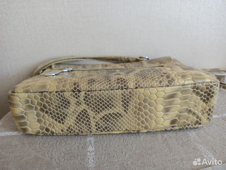Сумка кросс-боди, натур.кожа, лак, под рептилию
