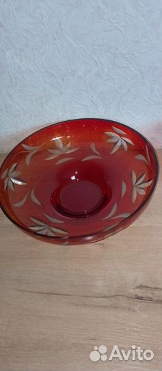 Ваза рубиновое стекло СССР