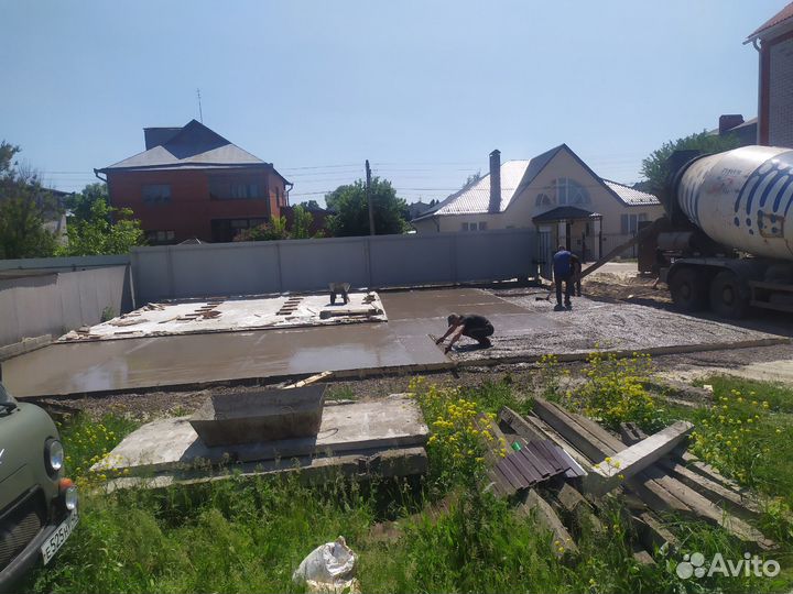 Бетонирование площадок Дорожек Заездов/ отмостка