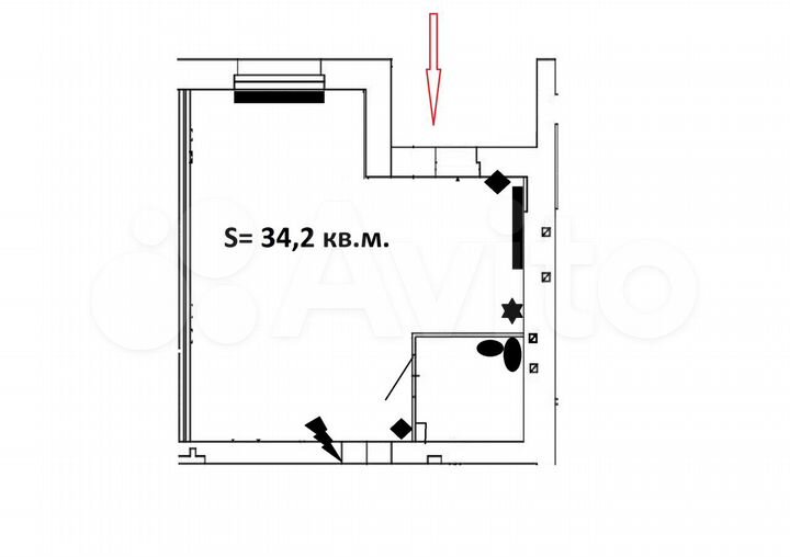 Свободного назначения, 34.2 м²