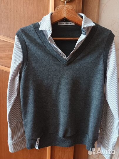 Джемпер - рубашка - жилет школьный для мальчика