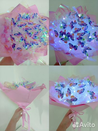 Светящийся букет из бабочек 31 шт